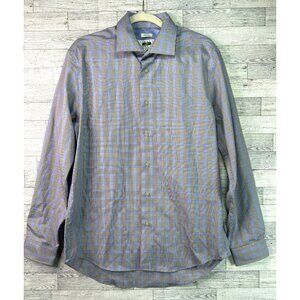 Joseph Abboud Mens Non-Iron Plaid‎ Long Sleeve Shirt L